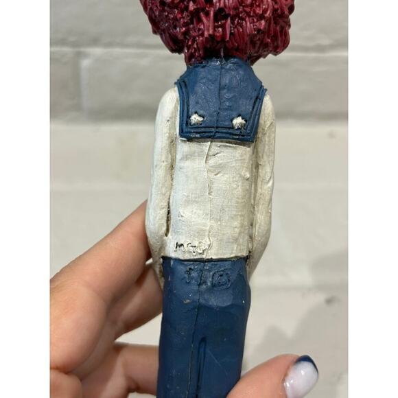 Raggedy Andy Holding Sailboat Figurine Vintage - Picture 6 of 6